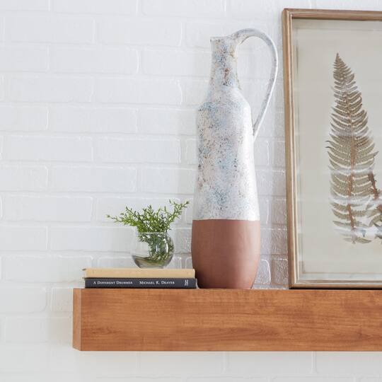 White Ceramic Farmhouse Vase, 23" x 6" x 7"